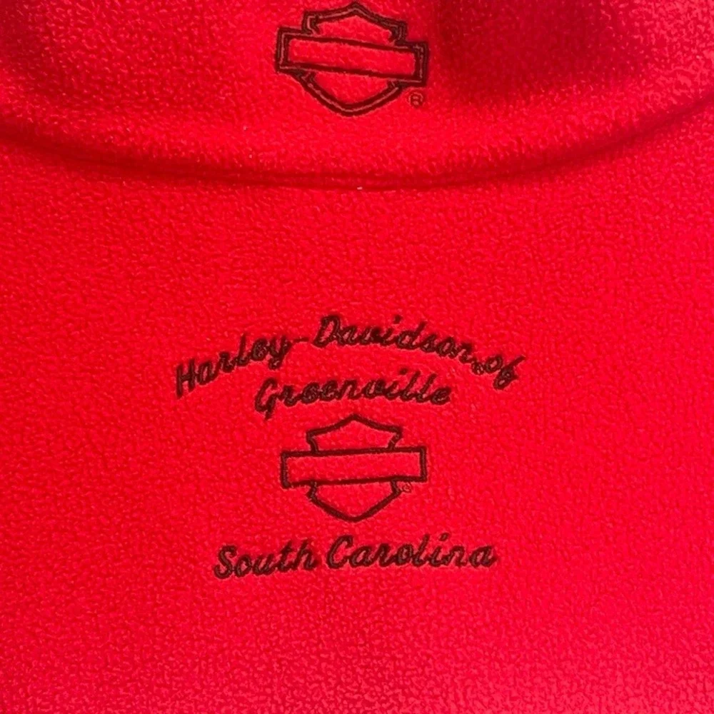 Harley Davidson Greenville South Carolina 1/4 Zip Fleece Pullover Red 2X